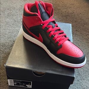 Nike Red and Black Sneakers Iconic High-Top Design